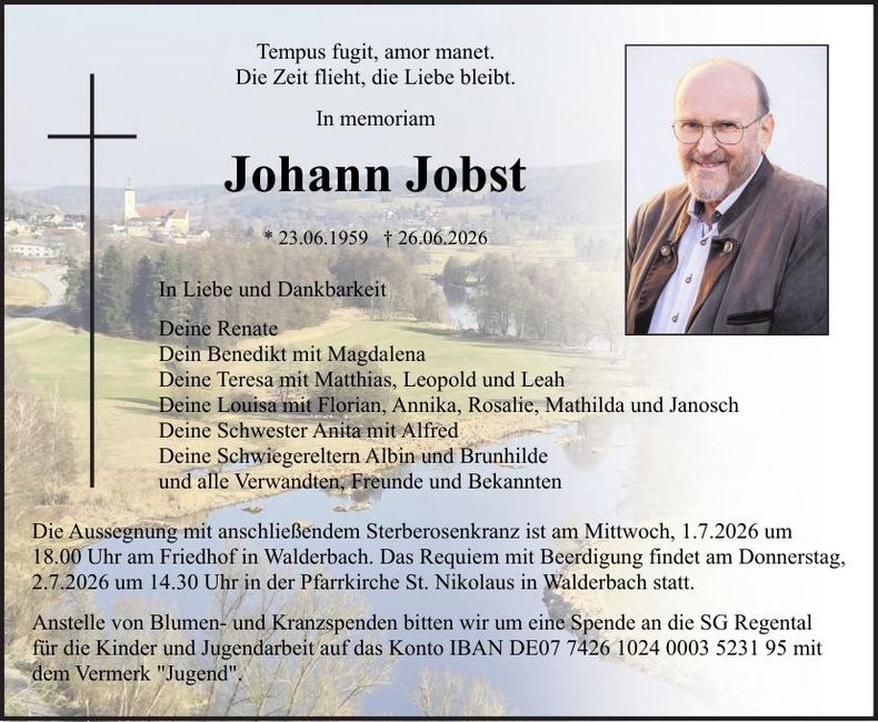 Traueranzeige Johann Jobst