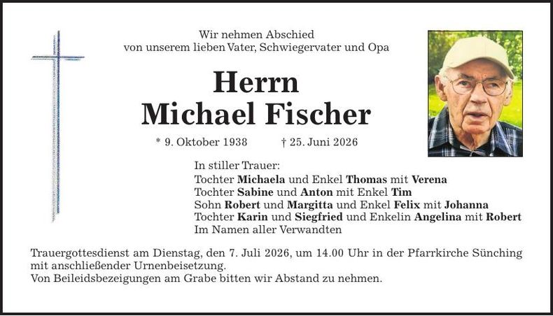 Traueranzeige Michael Fischer