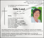 Traueranzeige Stilla Lanzl