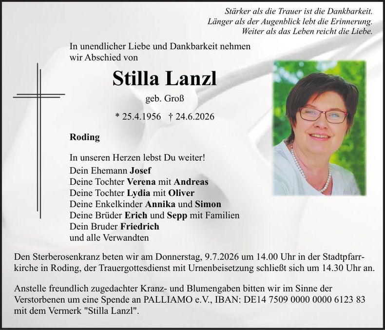 Traueranzeige Stilla Lanzl