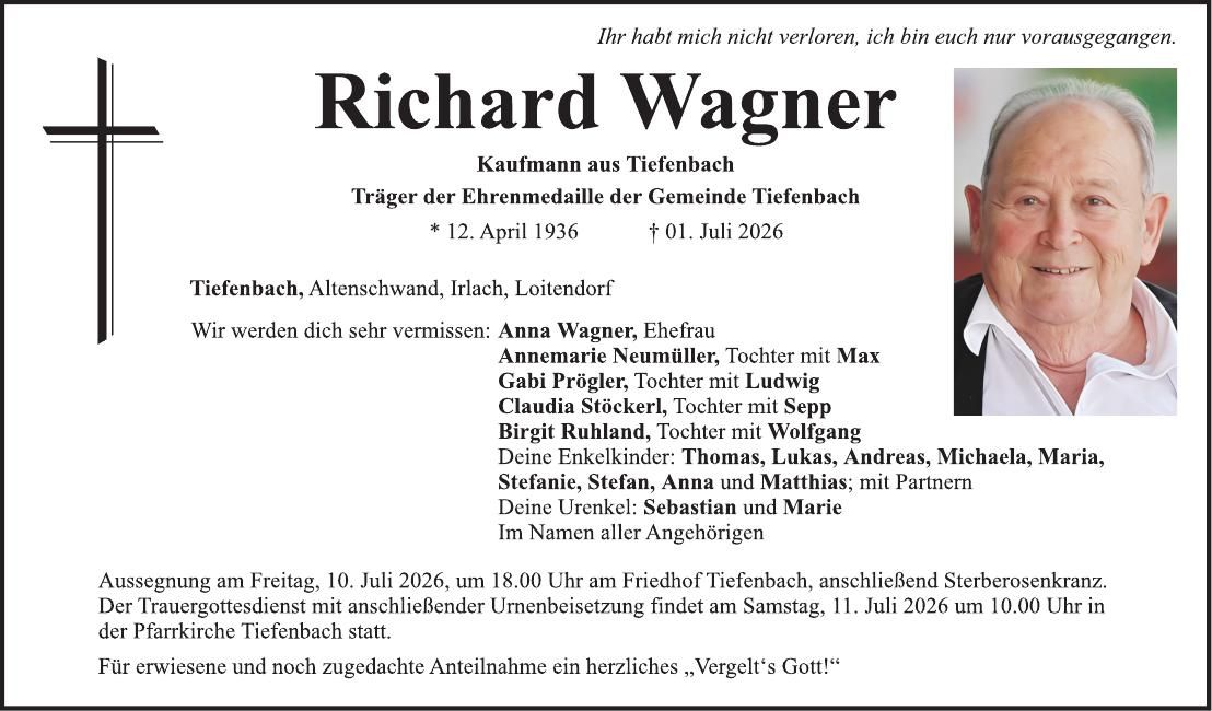 Traueranzeige Richard Wagner