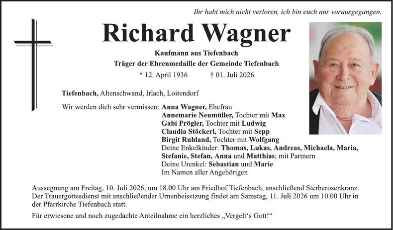 Traueranzeige Richard Wagner