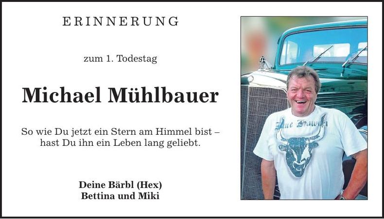 Traueranzeige Michael Mühlbauer