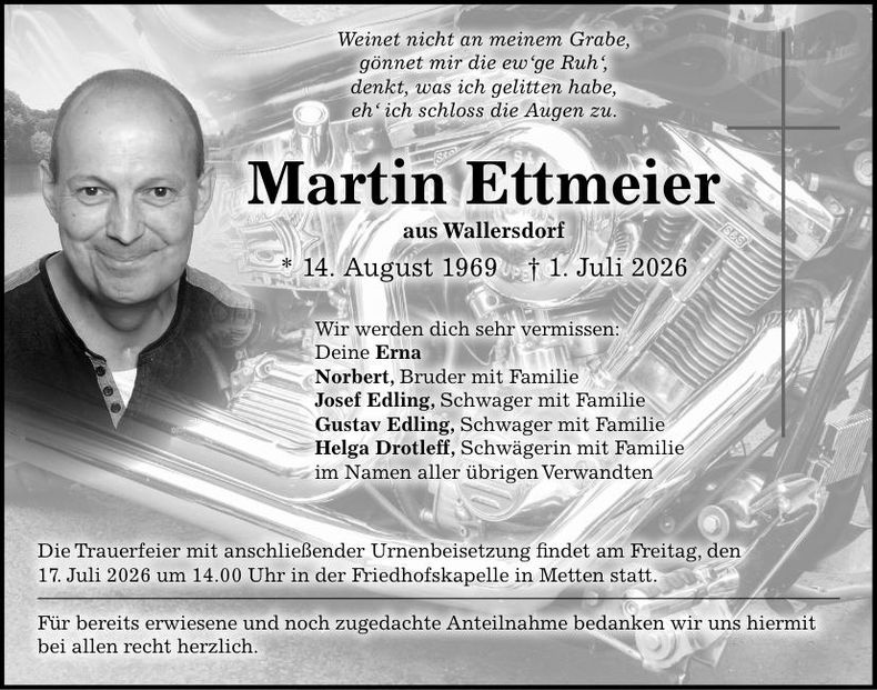 Traueranzeige Martin Ettmeier