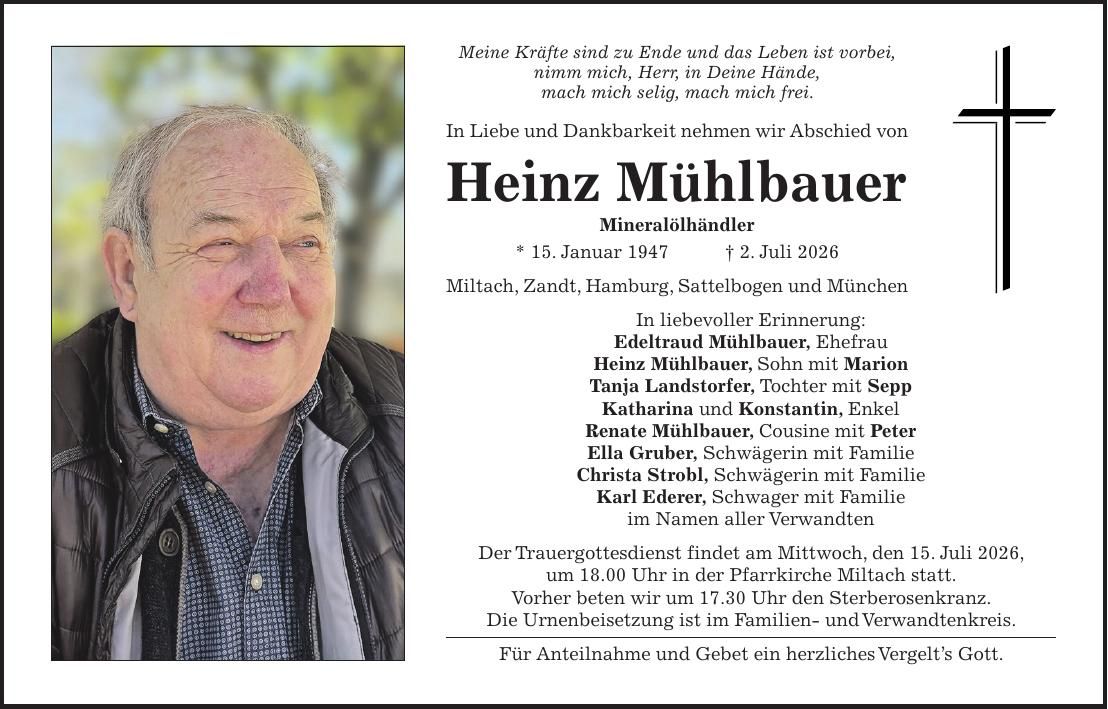 Traueranzeige Heinz Mühlbauer