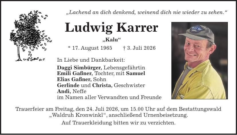 Traueranzeige Ludwig Karrer