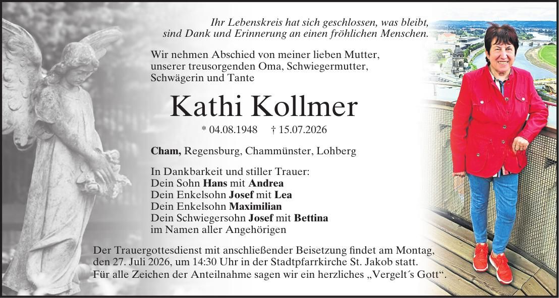 Traueranzeige Kathi Kollmer