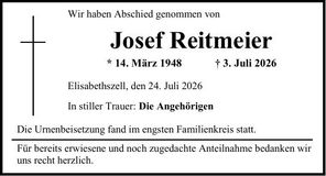 Traueranzeige Josef Reitmeier