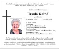 Traueranzeige Ursula Kaindl