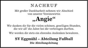 Traueranzeige Angelika Hausler