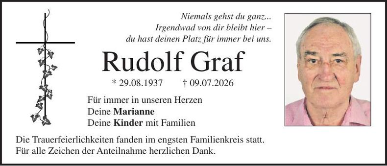 Traueranzeige Rudolf Graf