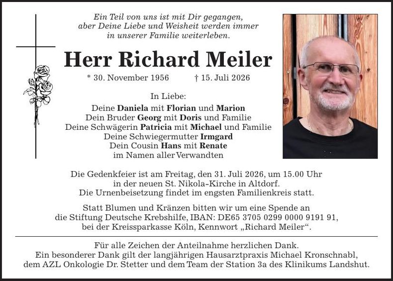 Traueranzeige Richard Weiler