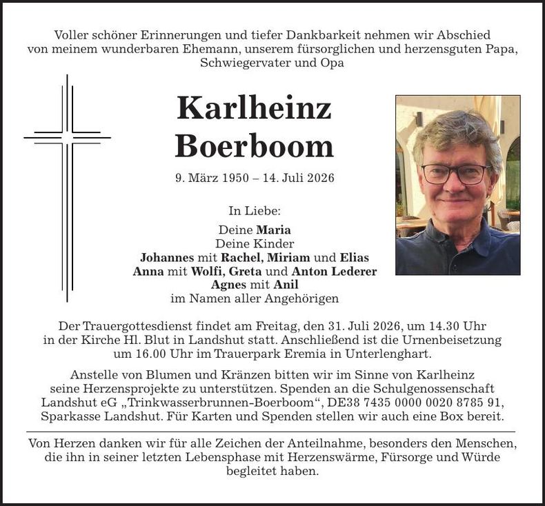 Traueranzeige Karlheinz Boerboom