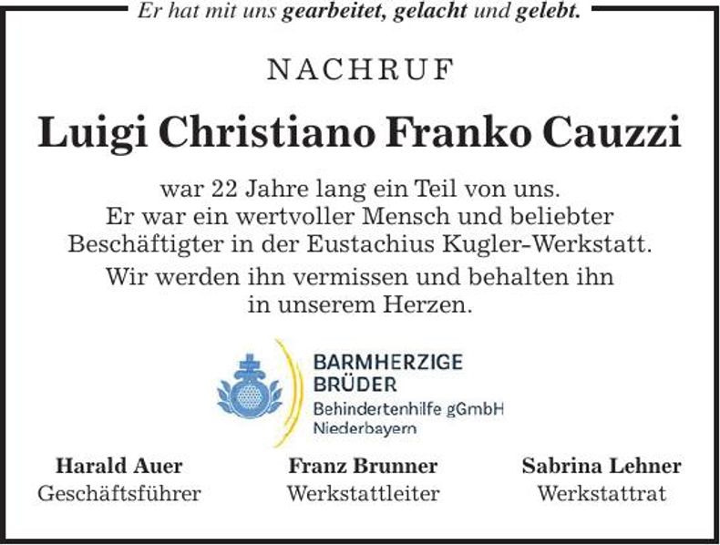 Traueranzeige Dominik Lindlbauer