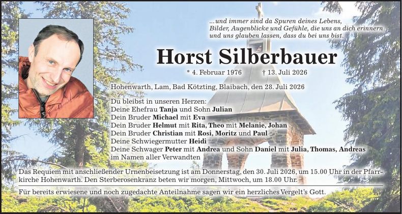 Traueranzeige Horst Silberbauer