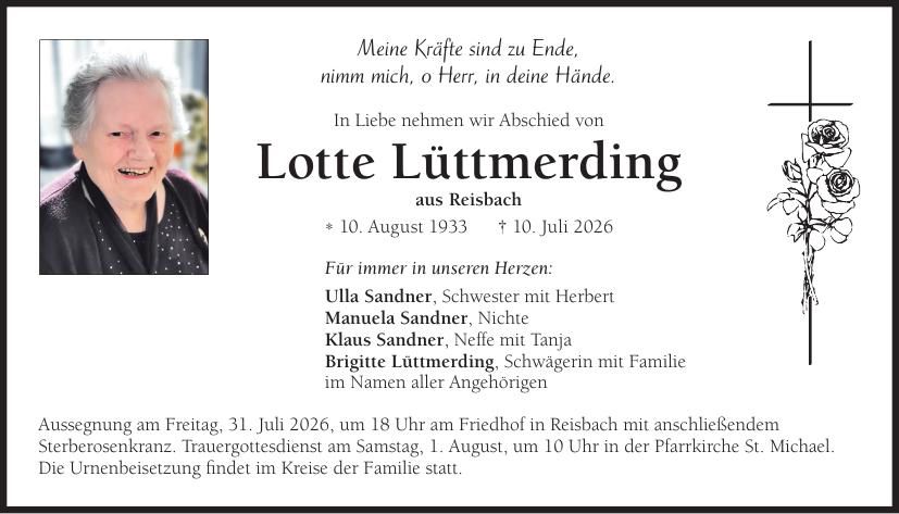 Traueranzeige Lotte Lüttmerding