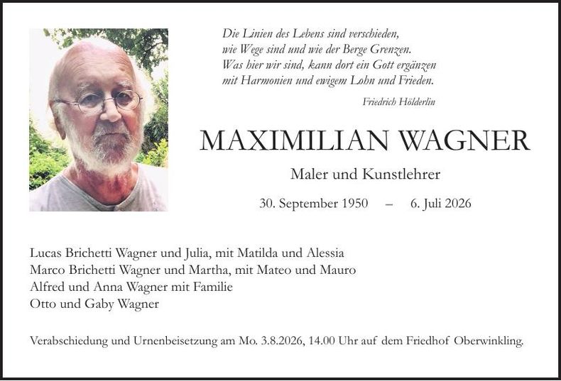 Traueranzeige Maximilian Wagner