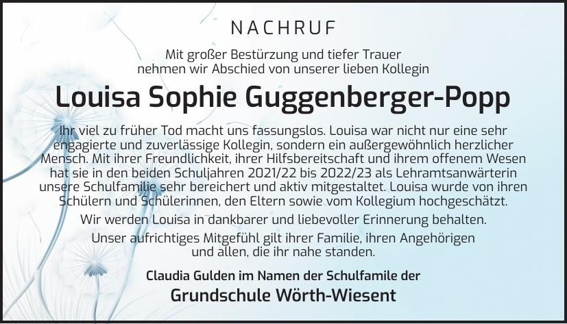 Traueranzeige Louisa Sophie Guggenberger-Popp