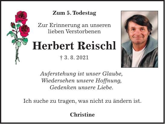 Traueranzeige Herbert Reischl