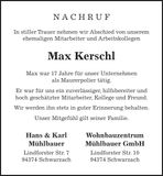 Traueranzeige Max Kerschl