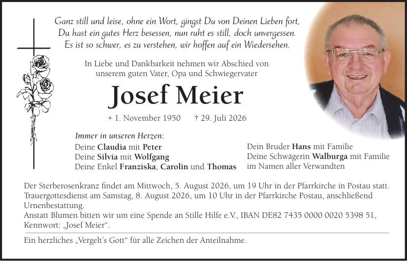 Traueranzeige Josef Meier