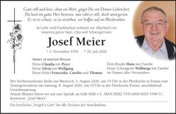 Traueranzeige Josef Meier