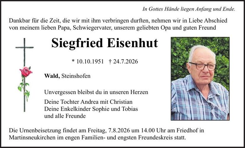Traueranzeige Siegfried Eisenhut