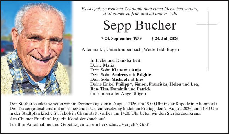 Traueranzeige Sepp Bucher