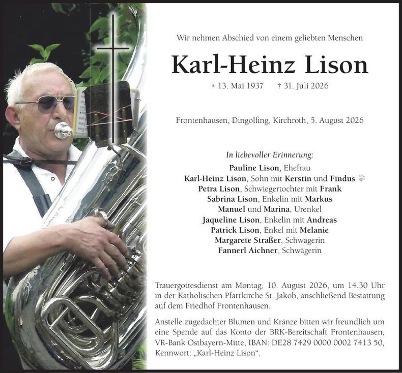 Traueranzeige Karl-Heinz Lison