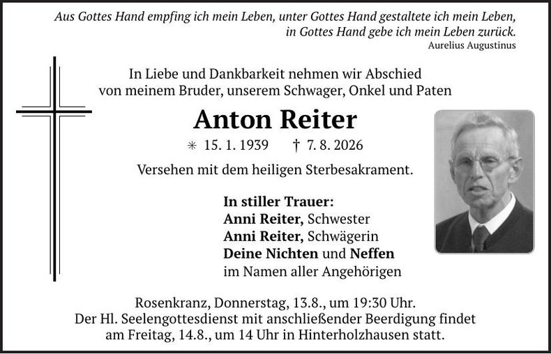 Traueranzeige Thomas Reiter