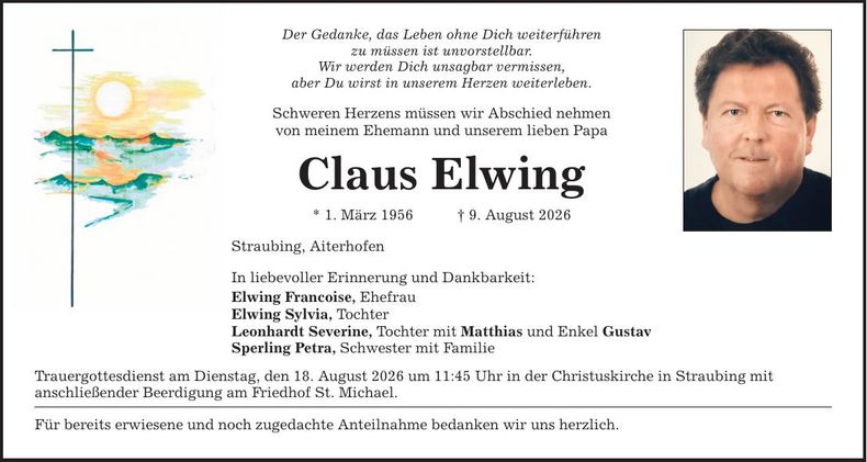 Traueranzeige Claus Elwig