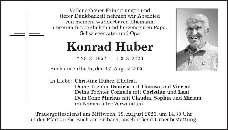 Traueranzeige Konrad Huber