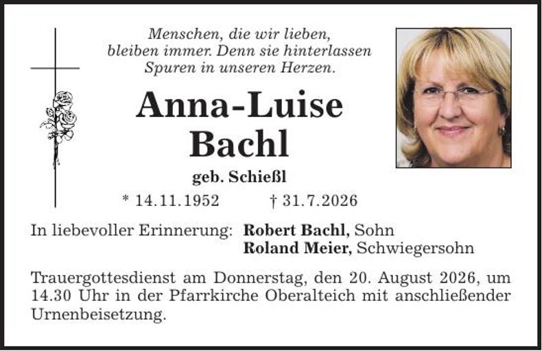 Traueranzeige Anna-Luise Bachl