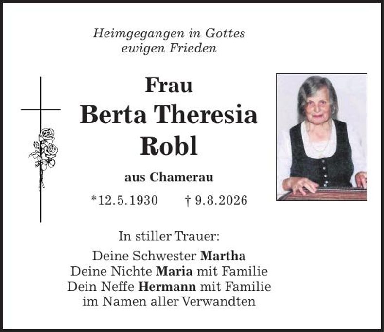 Traueranzeige Zitzelsberger-Eck Maria 