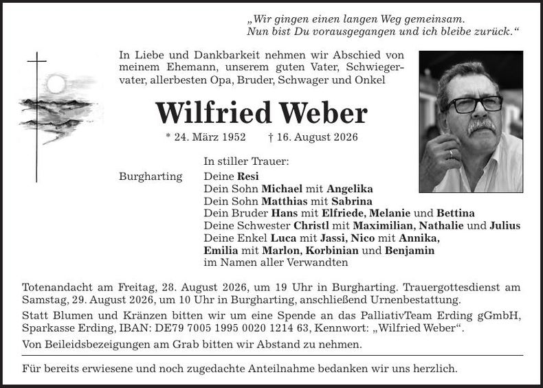 Traueranzeige Wilfried Weber