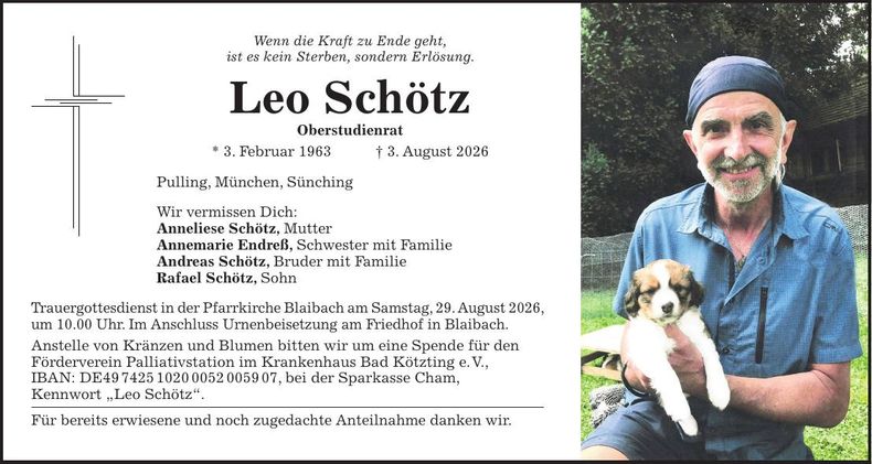 Traueranzeige Leo Schötz