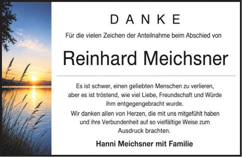 Traueranzeige Reinhard Meichsner