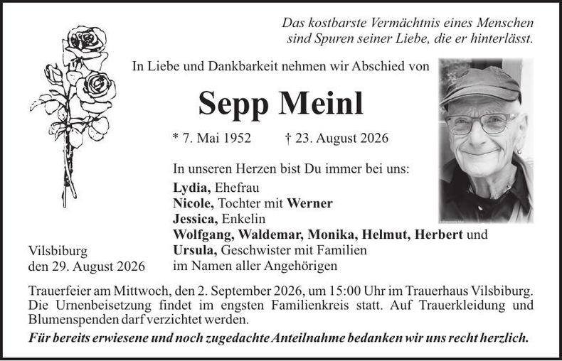 Traueranzeige Sepp Meinl