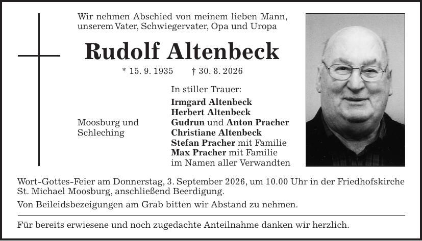 Traueranzeige Rudolf Altenbeck