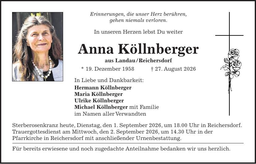 Traueranzeige Anna Köllnberger