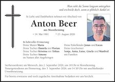 Traueranzeige Anton Beer