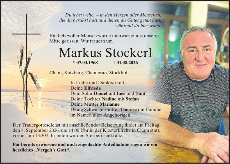 Traueranzeige Markus Stockerl