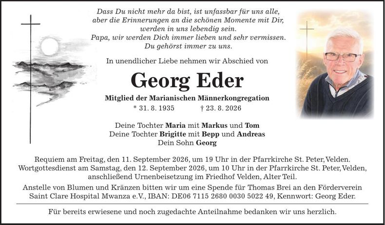 Traueranzeige Georg Eder