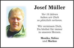 Traueranzeige Josef Müller