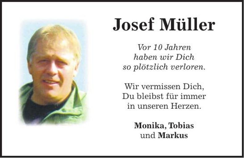 Traueranzeige Josef Müller