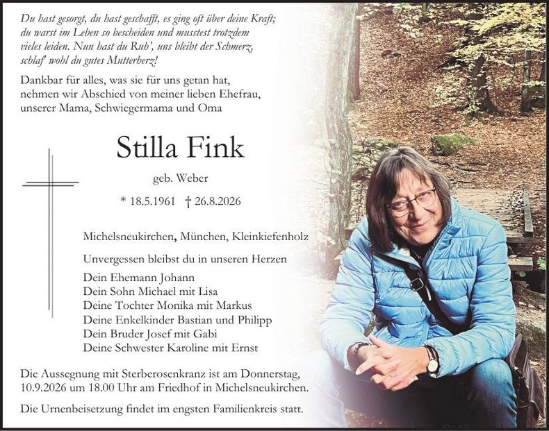Traueranzeige Stilla Fink