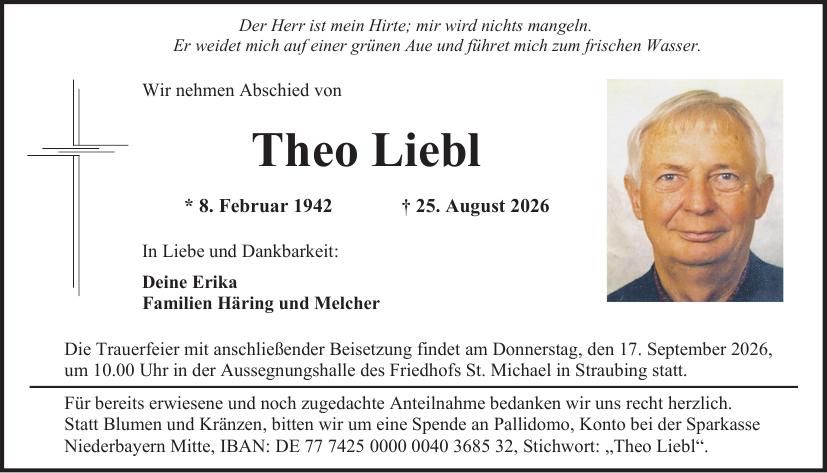 Traueranzeige Theo Liebl