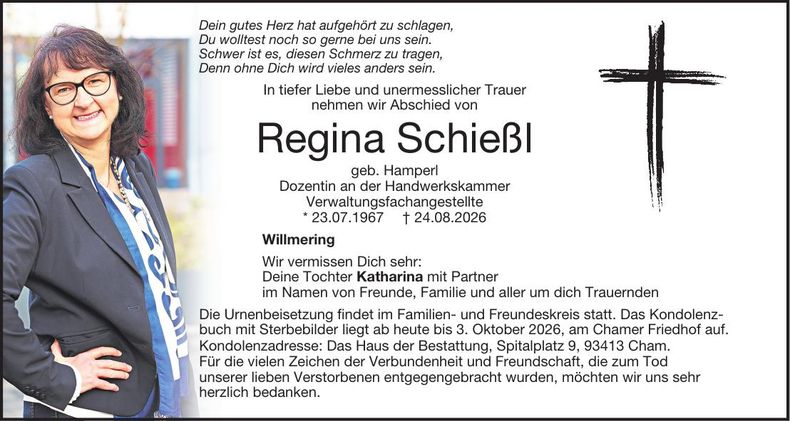 Traueranzeige Regina Schießl