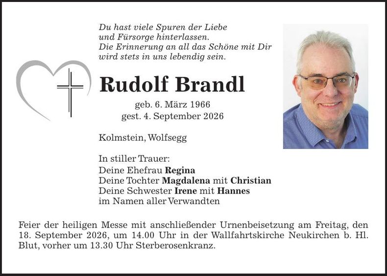 Traueranzeige Rudolf Brandl