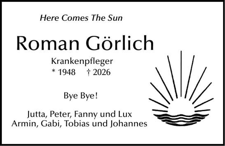 Traueranzeige Roman Görlich